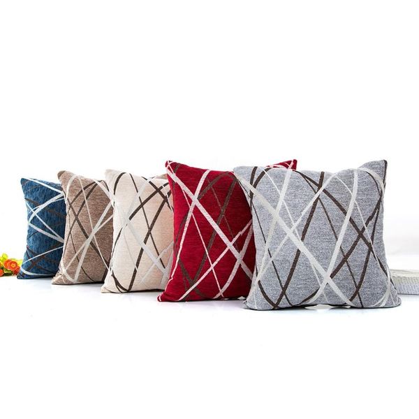 

cushion/decorative pillow 45*45cm chenille jacquard striped throw cushion cover home decoration sofa bed decor decorative pillowcase