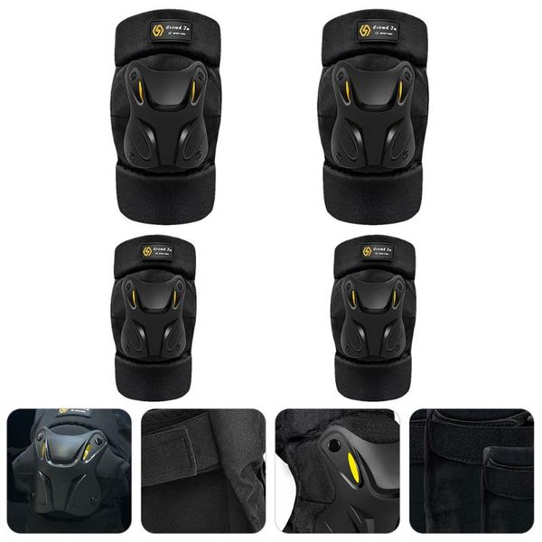 

elbow & knee pads 4pcs motorcycle cycling guard riding pad protective, Black;gray