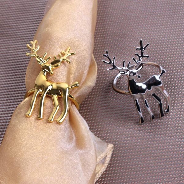 

10pcs/lot high-grade exquisite gold and silver deer meal buckle model room restaurant el western sika napkin ring rings