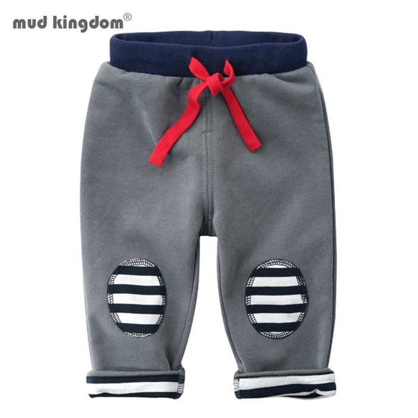 Mudkingdom Winter Boys Sport Pantaloni caldi in pile per pantaloni per bambini con fodera addensata 210615