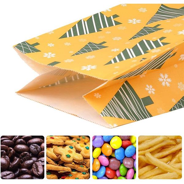

gift wrap 24pcs navidad paper bags treat candy bag christmas tree snowflakes birthday party favors supplies noel
