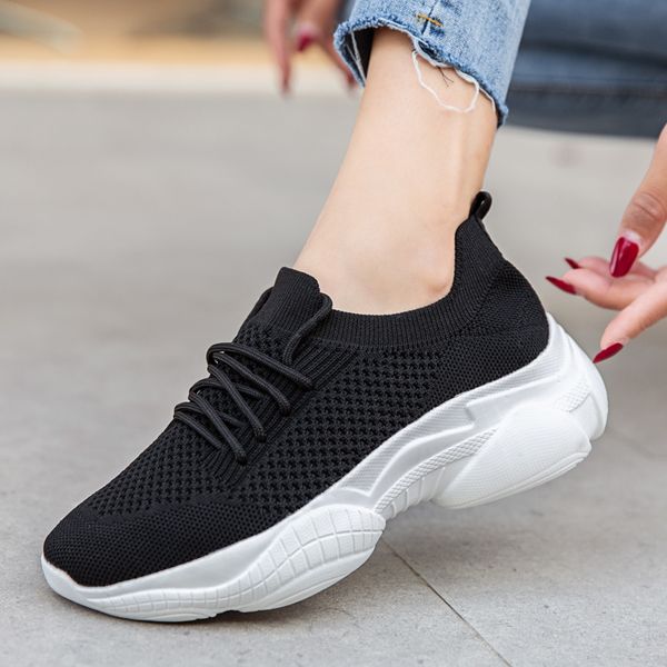 

lightweight women's sports shoes cross-border spring breathable fashion mesh thick bottom increase female running outdoor jogging walki