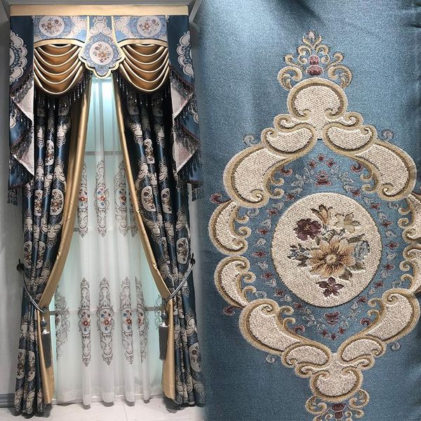 

curtain & drapes high-end atmosphere european living room luxury american villa bedroom floor to ceiling window thickening good shading