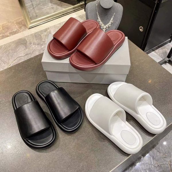 

2021 spring summer women men casual slippers pu eva outsole portable comfortable genuine leather slipper lover shoes loafers, Black