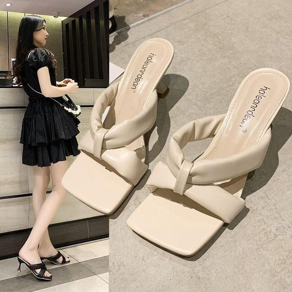 

slippers low rubber flip flops shoes hawaiian pu hoof heels rome fabric, Black