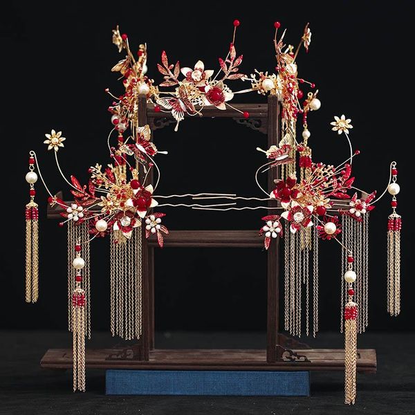 

hair clips & barrettes style ancient headpiece step shake tassel suit chinese formal dress cheongsam xiuhe clothing costume p helh889, Golden;silver