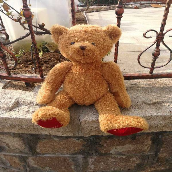 

special price genuine plush toy brown sitting teddy doll bear brown