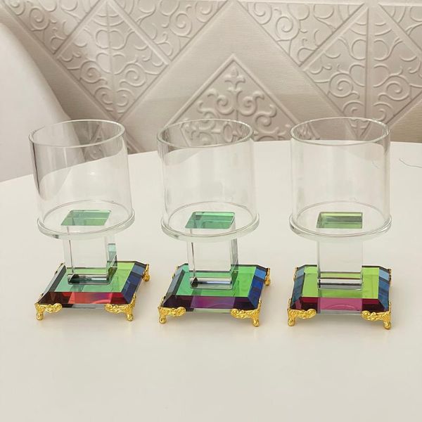 

candle holders colorful luxury fashion creative holder crystal glass tea wax home decoration