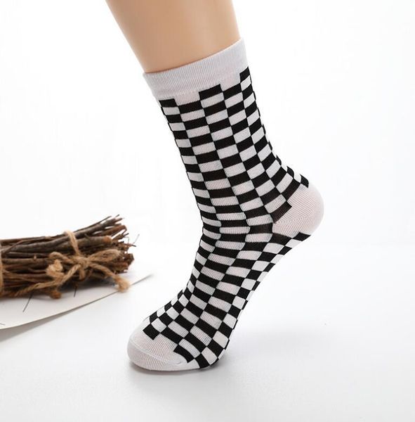 

socks & hosiery harajuku street black white plaid women unisex