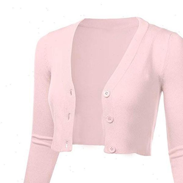 

women sweaters 3 4 sleeve cropped short cardigans sweater solid casual button down long coat autumn winter knit pull, White;black
