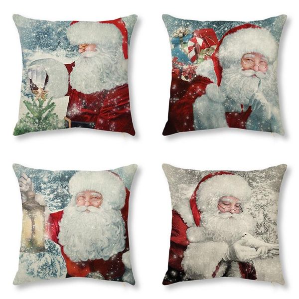 

pillow case christmas pillowcase cushion cover 45*45 santa claus cute snowmen decors xmas nordic style comfortable kerst navidad