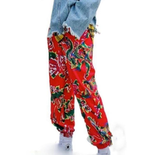 

flower print joggers sweat pants women 2021 spring fall clothes female streetwear baggy mid waist drawstring loose trousers women's & c, Black;white