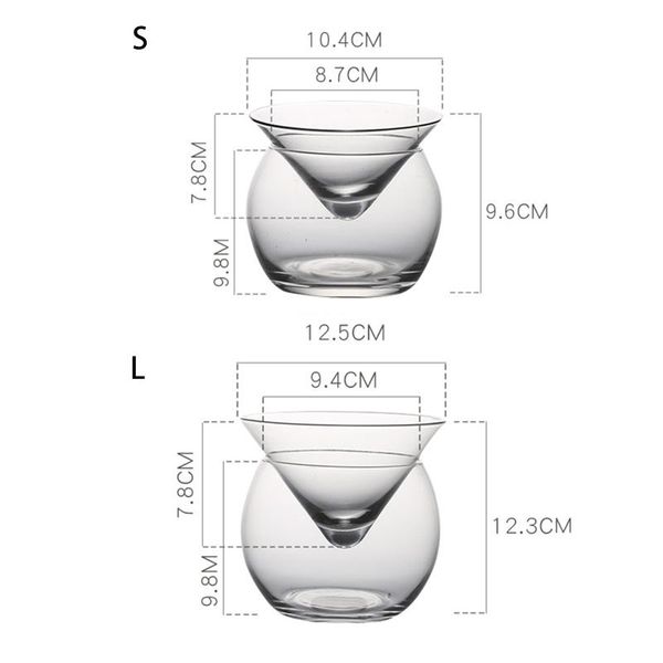 

wine glasses molecular mixology interlayer triangle cocktail iced crystal glass cone mar drop