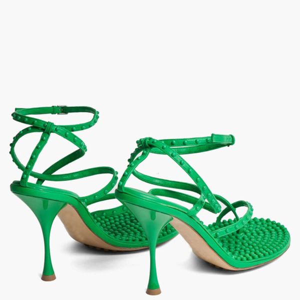 

green stiletto sho size clip toe bandage wind sandals women, Black