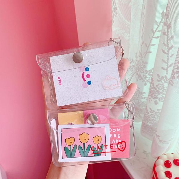 

keychains fashion transparent card case keychain student portable id protective key chains flash powder purse keyring gifts, Silver