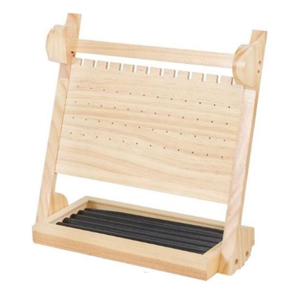 

jewelry pouches, bags organizer wood basic storage box - 3 tier stand for necklaces bracelet earrings /ring tray, Pink;blue