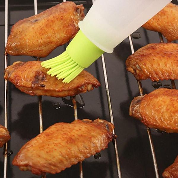 

tools & accessories silicone basting brush oil bottle grill brushes bbq barbecue kitchen accesorio barbacoa cocina baki q0t0