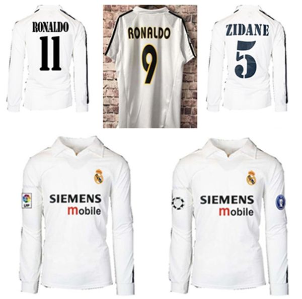 

2001 2002 2003 04 05 real madrid centenary home soccer jersey zidane figo hierro ronaldo raul classic retro football shirt, Black;yellow