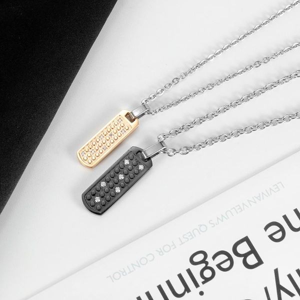 

chains personality simplicity hip hop classic trend stainless steel couple necklace all-match solid color comfortable necklaces, Silver
