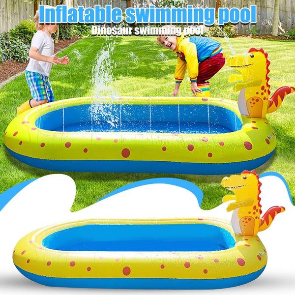 

pool & accessories rectangular inflatable sprinkler swimming paddling bathing outdoor summer for kids 3 in 1 family sized