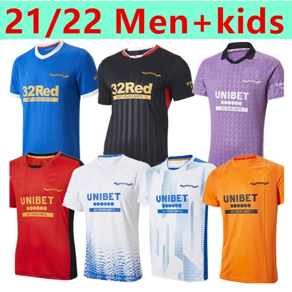 

rangers 21 22 soccer jerseys 150th anniversary home away third glasgow training defoe hagi barker morelos tavernier maillot football shirt m, Black;yellow