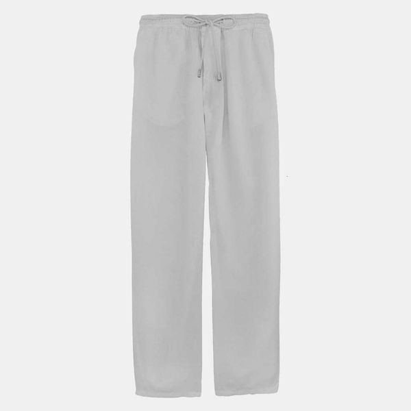 

2021 men's simple and fashionable solid color leisure cotton linen trousers, Black