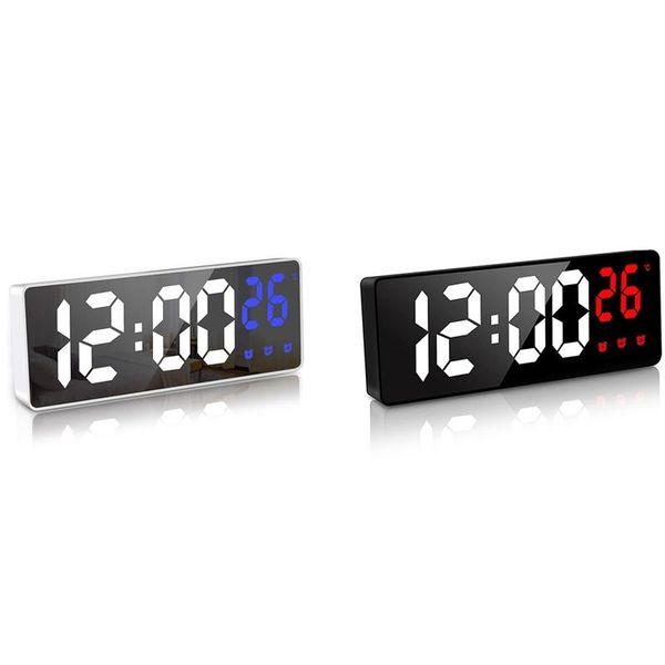 

other clocks & accessories digital alarm bedside mains powered non ticking, led clock with temperature display, adjustable brightness
