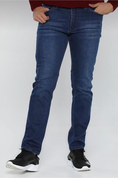 

casual male pattern dark blue regular fit jean men's jeans 2021