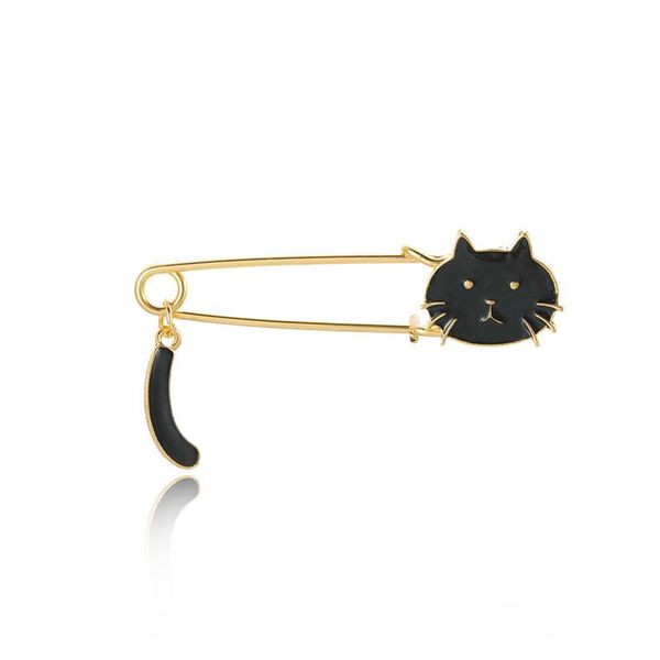 

pins, brooches elegant crystal rhinestones cat brooch pins in assorted for women fashion cartoon animal wedding jewelry gift 2021, Gray