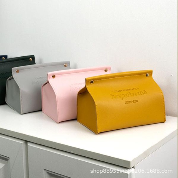 

tissue boxes & napkins nordic pu leather box car toilet pumping home living room decoration bedroom kitchen office deskstorage