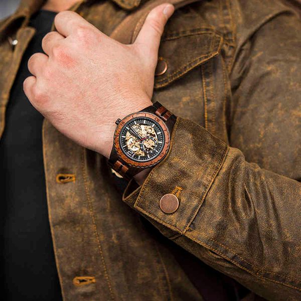 

men dodo herten wooden clock automatic mechanical clocks pair waterproof lighting hand self-wind luxury women male poison, Slivery;brown