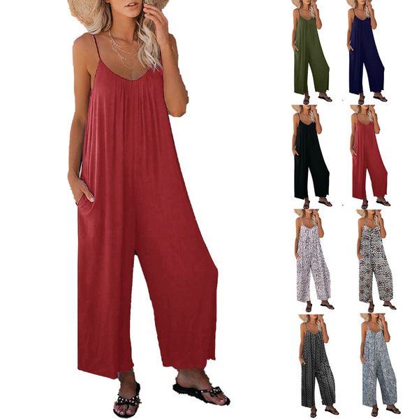 

suspender jumpsuit women's 2021 summer solid color bagged casual jumpsuit, Black;gray