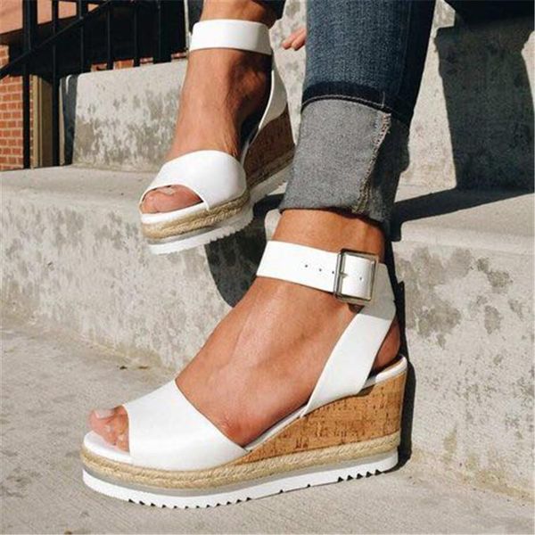 

wedges shoes for women sandals plus size high heels summer 2021 flip flop chaussures femme platform, Black