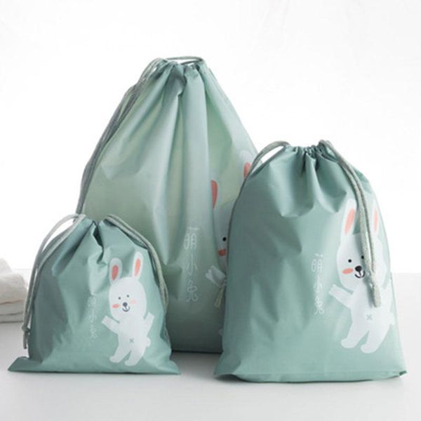 

storage bags waterproof shoes bag cartoon travel pe laundry organizador portable tote drawstring organizer cover