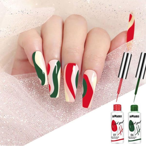 

nail gel 1 pc art glue 8ml painted thread light therapy diy line polish colorful fashion manicure accessories, Red;pink