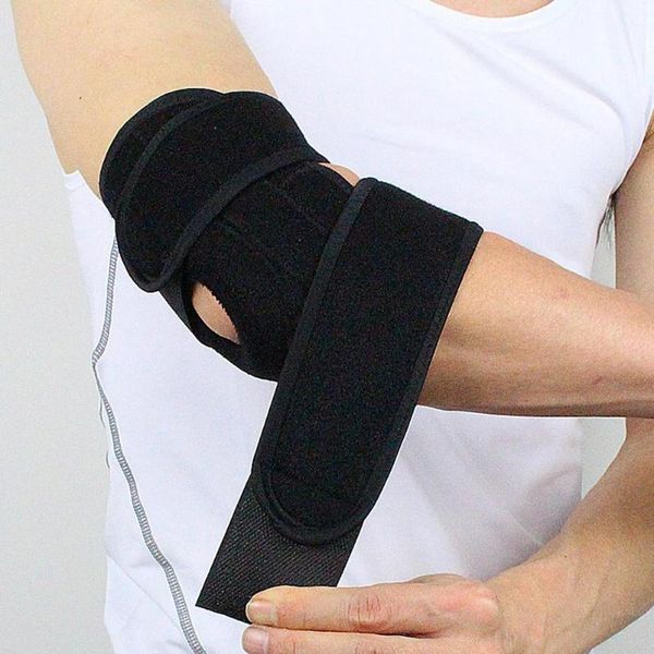 

elbow & knee pads portable sports outdoor joints pressurized spring arm guards support pad, Black;gray