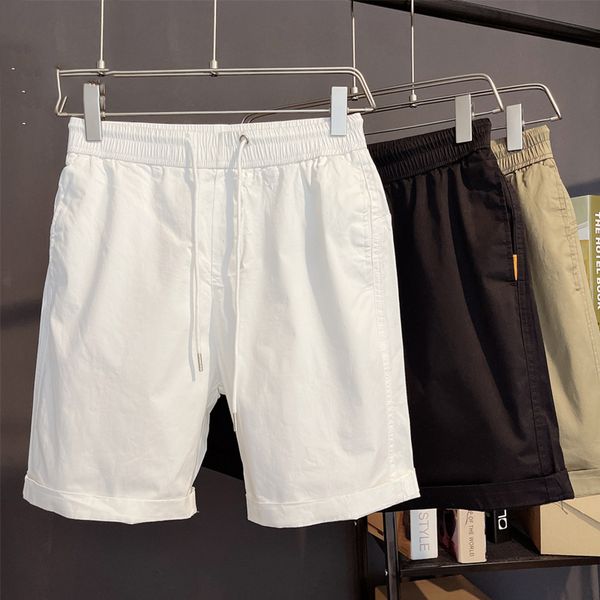 

thin summer loose tooling shorts men's straight sports casual pants, White;black