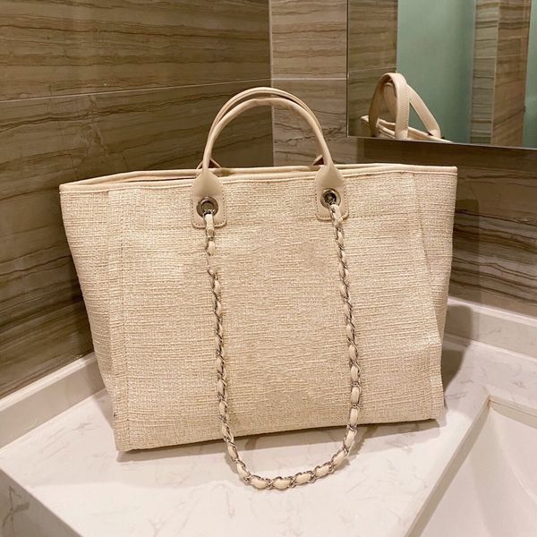

7a shopping bags luxury designer canvas large with fashion knitting purse women beach tote quality chain bag shoulder handbags lianqua xcug
