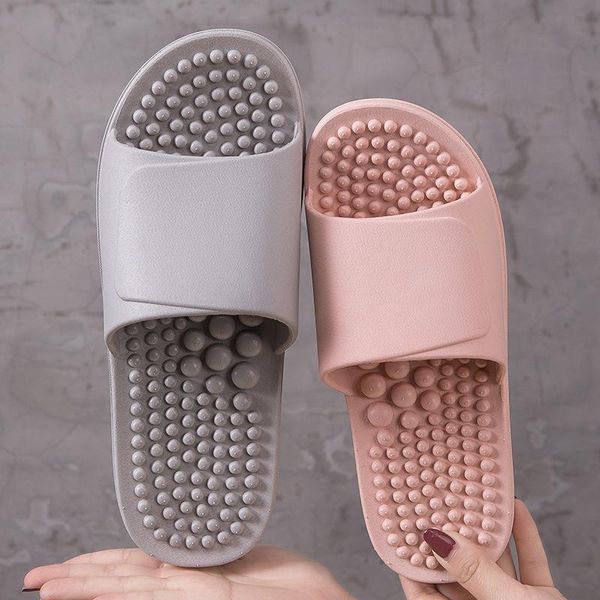 

slippers massage female acupoint foot shoes indoor home soft bottom bathroom non-slip breathable wear-resistant, Black