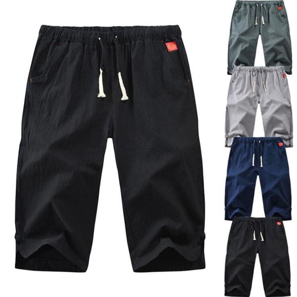 

wisefin men's shorts summer breeches light knee length casual trousers 2021 male quick drying beach solid long d30, White;black