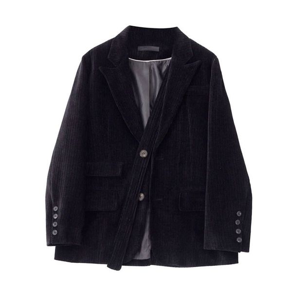 

blazers loose female casual black jacket long vintage blazer sleeve, White;black