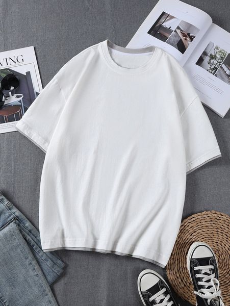

men 2 in 1 tee i2qp#, White;black