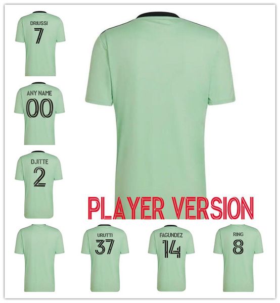 

22 23 mls austin fc player version soccer jerseys inaugural 2022 2023 home away green dario conca kleber xavier baez customize football shir, Black;yellow