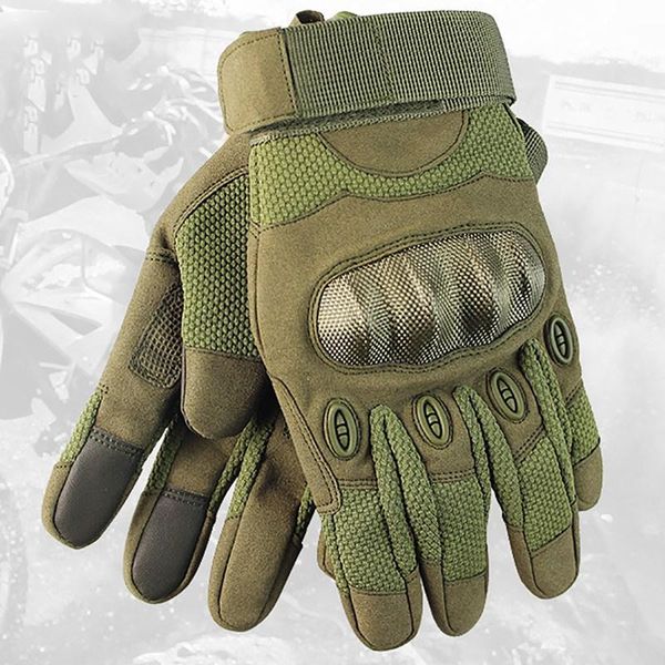 

sports gloves camping touch screen hard knuckle tactical army military combat outdoor climbing shooting paintball full fing, Black