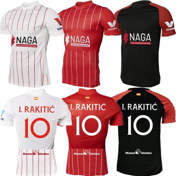 

camiseta sevilla soccer jerseys 2021 22 home away third .ocampos i.rakitic j.navas y.en-nesyri diego carlos football shirt kit, Black;yellow
