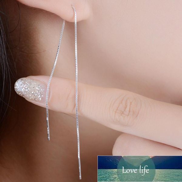 

new minimalist silver color chain long tassel drop earring for women statement dangle earrings personality ear line jewelry gift factory pri