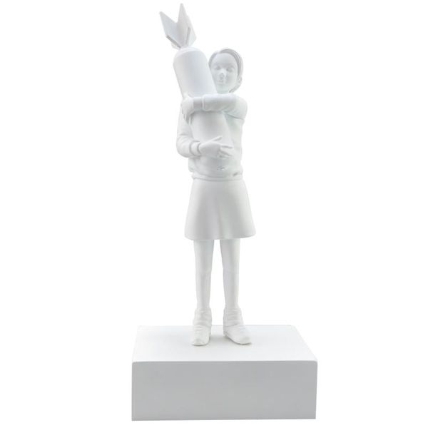 

wall lamp banksy bomb girl modern sculpture hugger statue resin table piece love england art house decor figure