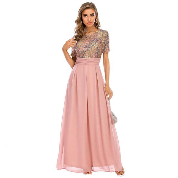 

luxury evening party dresses chiffon patchwork sequin women's, Black