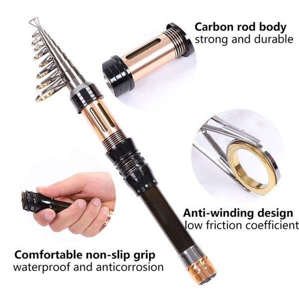 

boat fishing rods brand protable super hard carbon rod ultrashort section mini sea pole with ceramic protective film