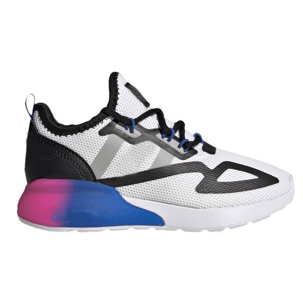 

zx 2k little kid gradient kids running shoes baby infants monochrome black cloud silver metallic sneakers size 23-37 (it has a logo)